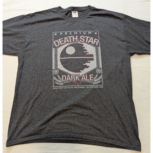 Star Wars Death Star Dark Ale Graphic Tee Beer Parody Shirt Gray Large